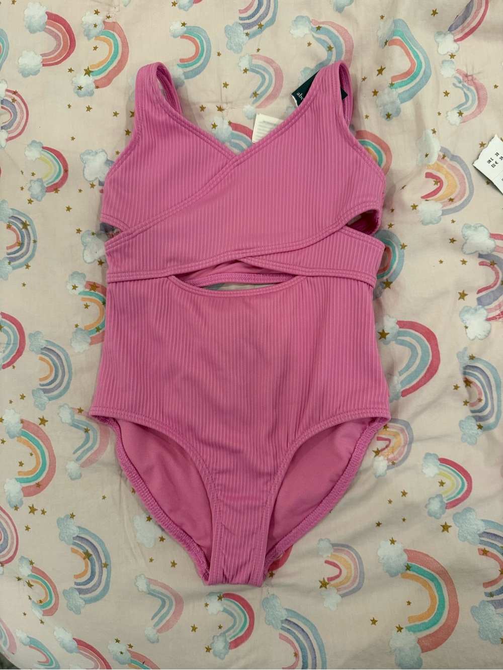 Abercrombie & Fitch Pink Ribbed One-Piece Swimsuit